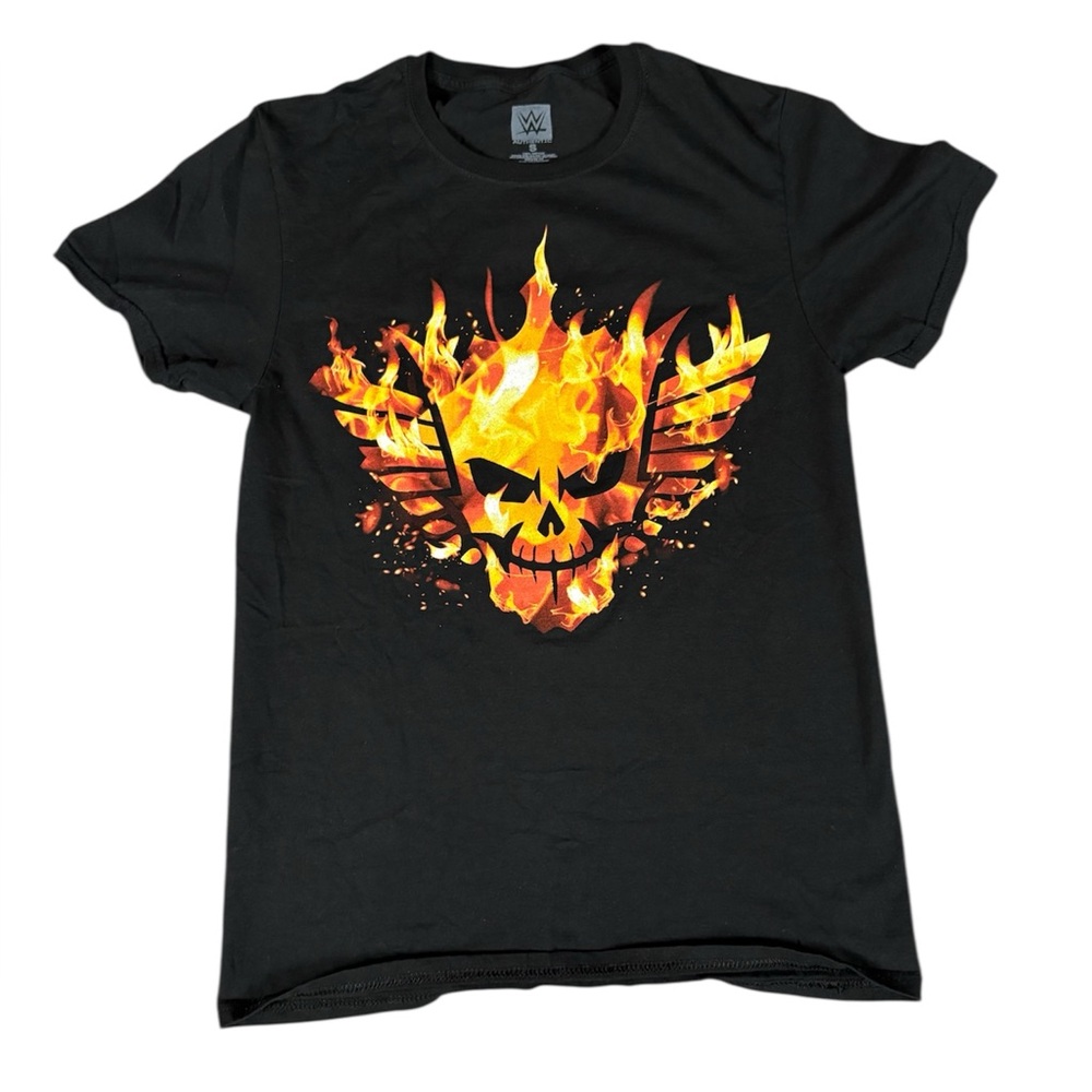 WWE Cody Rhodes Claim Your Kingdom Flame Skull Black T-Shirt Small
